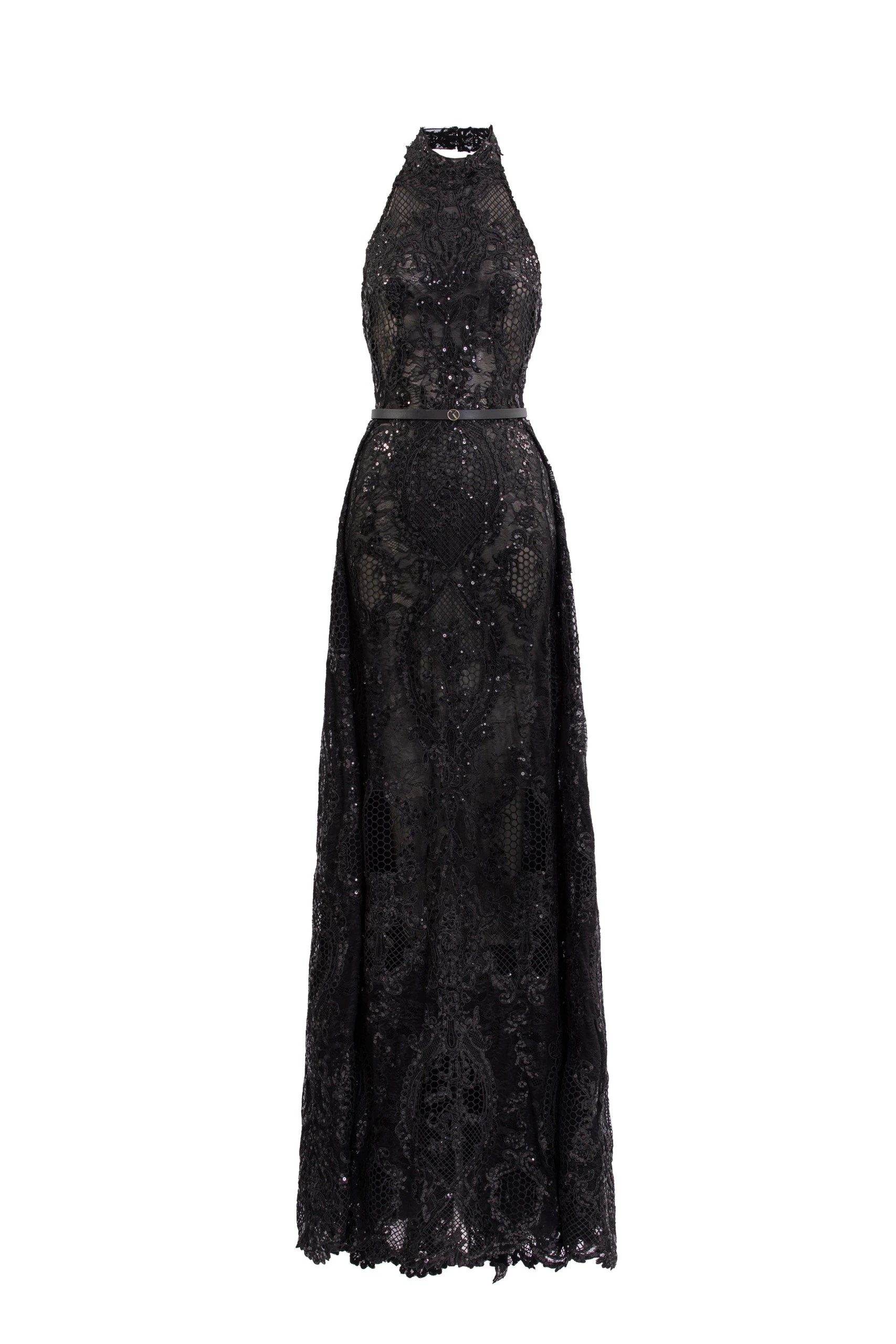 Saiid Kobeisy Embroidered Lace Dress in Jet Black Saiid Kobeisy Embroidered Lace Dress in Jet Black, Style 32