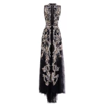 Saiid Kobeisy Embroidered Lace Dress in Jet Black, Style 64