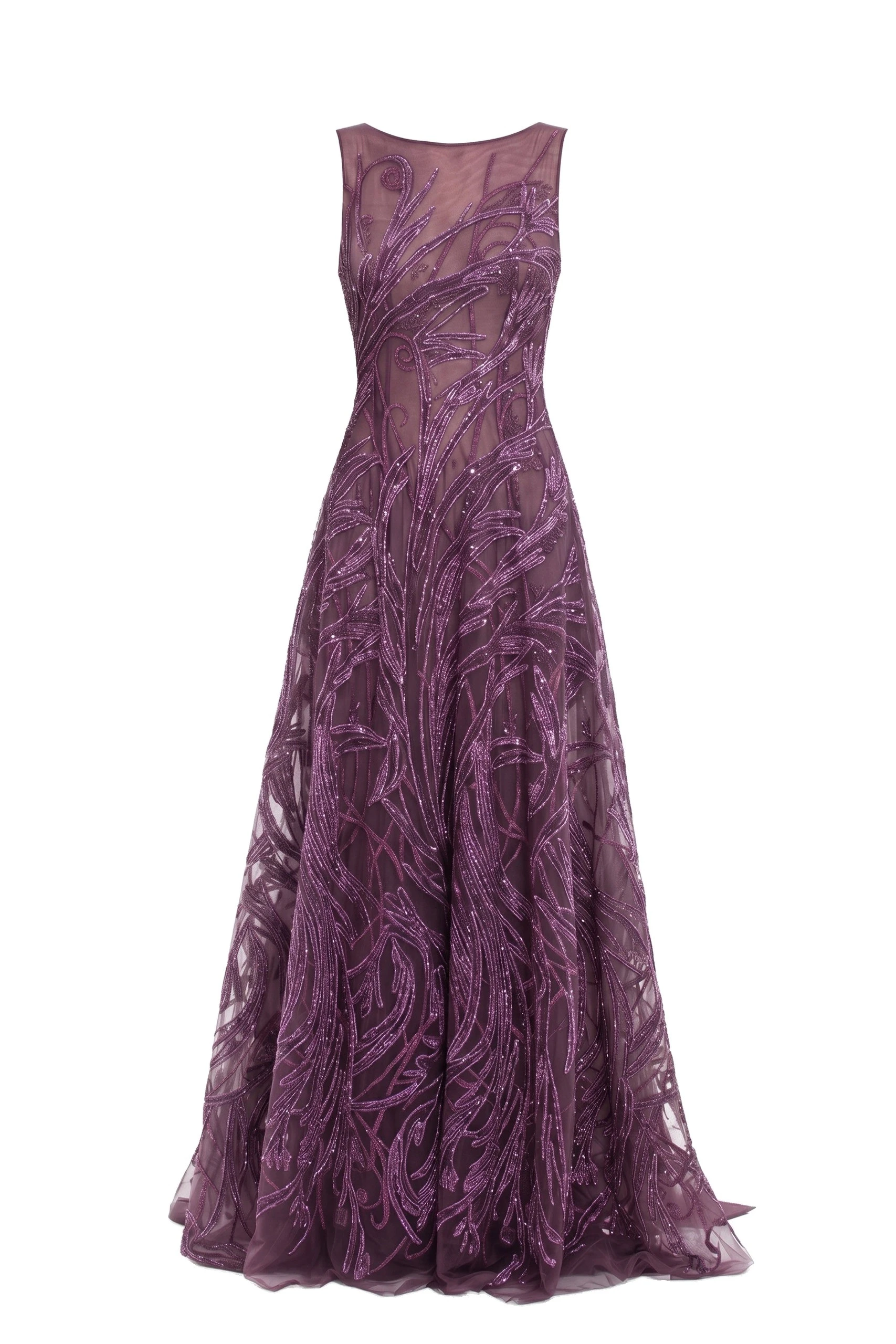 Saiid Kobeisy Embroidered Long Dress in Italian Plum Saiid Kobeisy Embroidered Long Dress in Italian Plum, Style 59