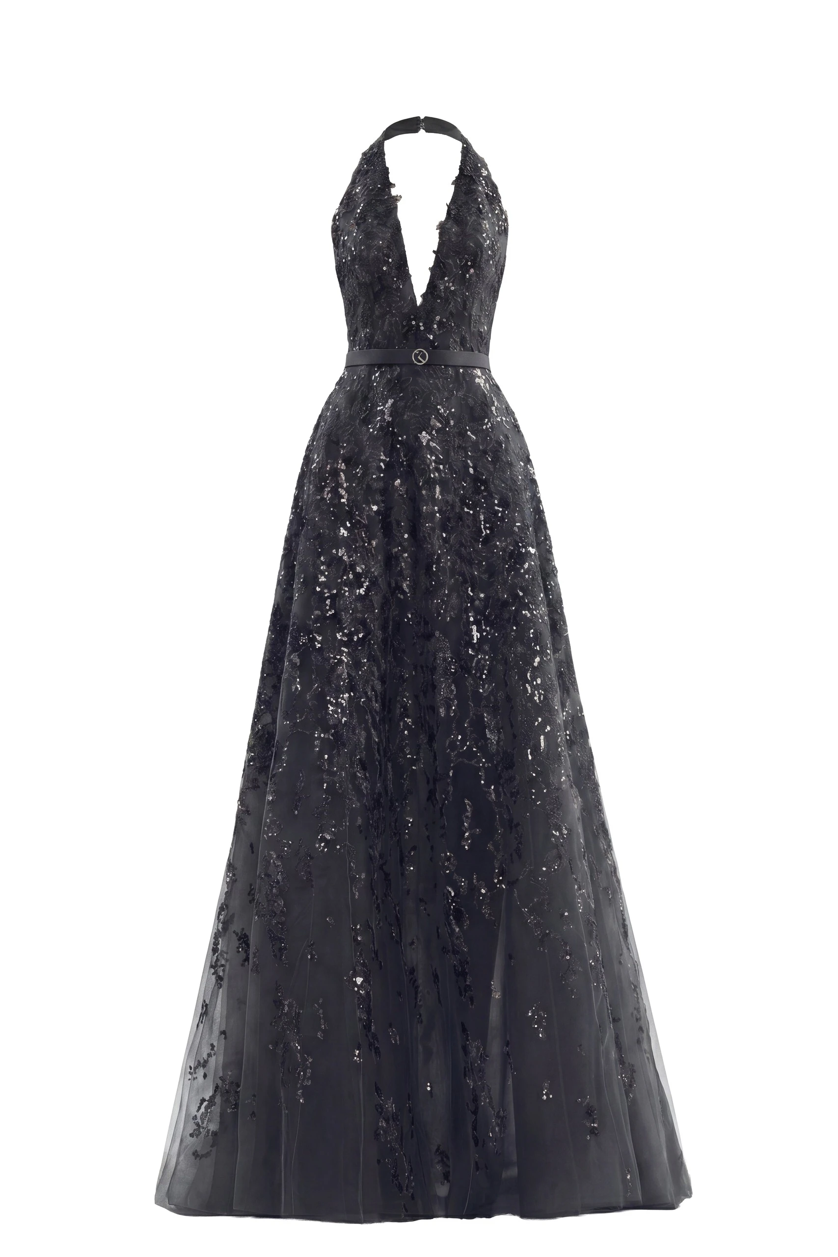 Saiid Kobeisy Embroidered Long Dress in Jet Black Saiid Kobeisy Embroidered Long Dress in Jet Black, Style 46 Spring Summer 2025