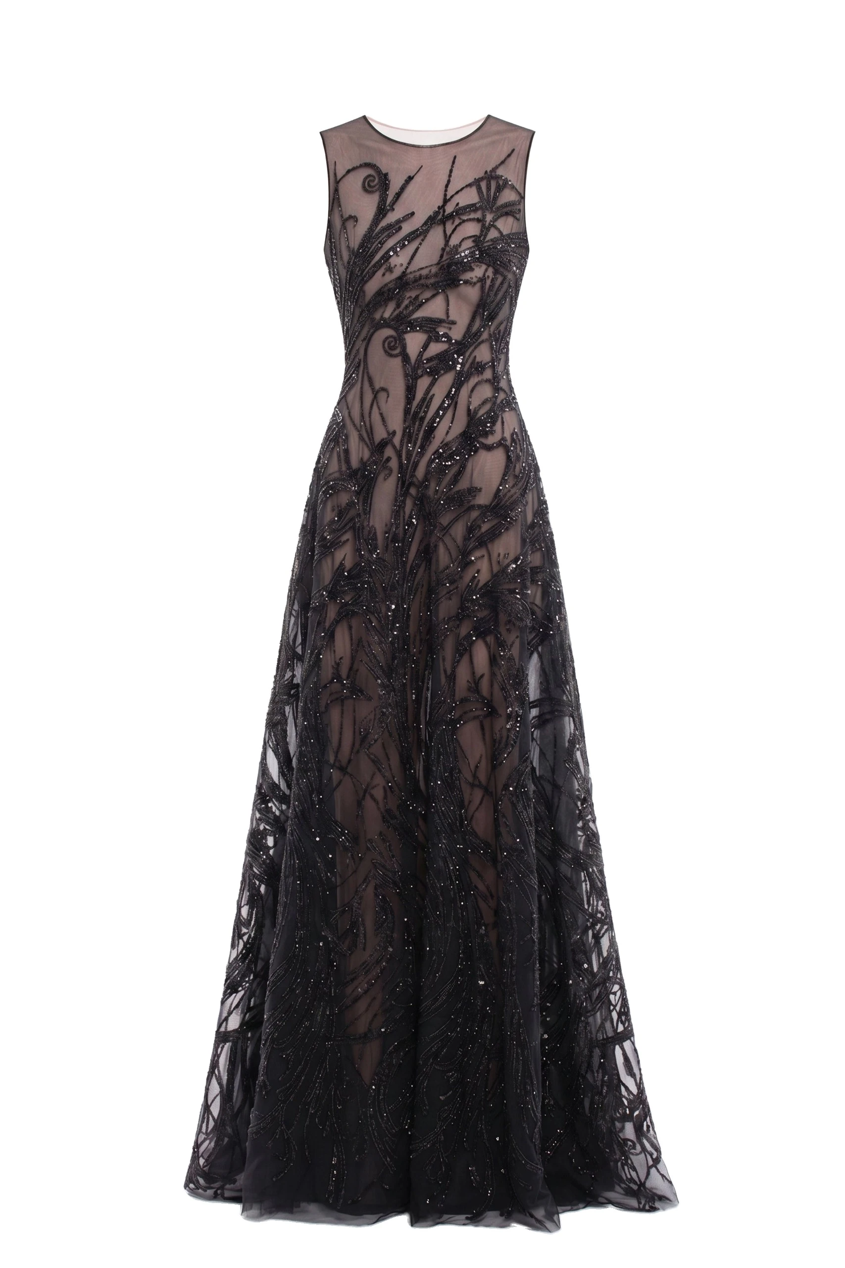 Saiid Kobeisy Embroidered Long Dress in Jet Black Saiid Kobeisy Embroidered Long Dress in Jet Black, Style 59