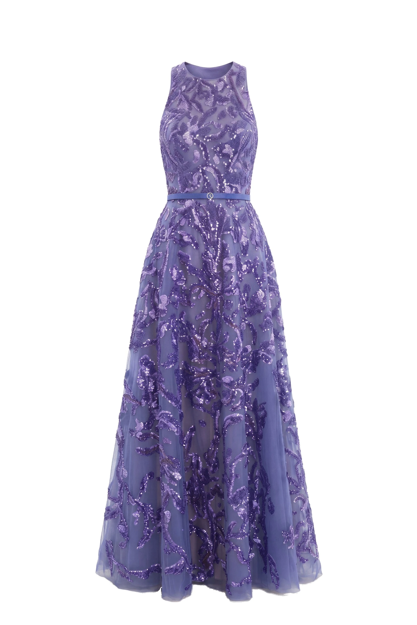 Saiid Kobeisy Embroidered Tulle Long Dress in Marlin | Dresses | Luxury Shoes Saiid Kobeisy Embroidered Tulle Long Dress in Marlin