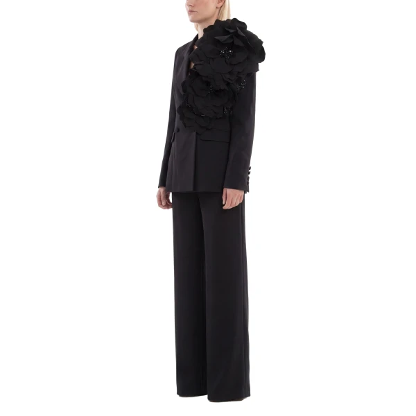 Saiid Kobeisy Floral Tailored Jacket in Jet Black, view 4