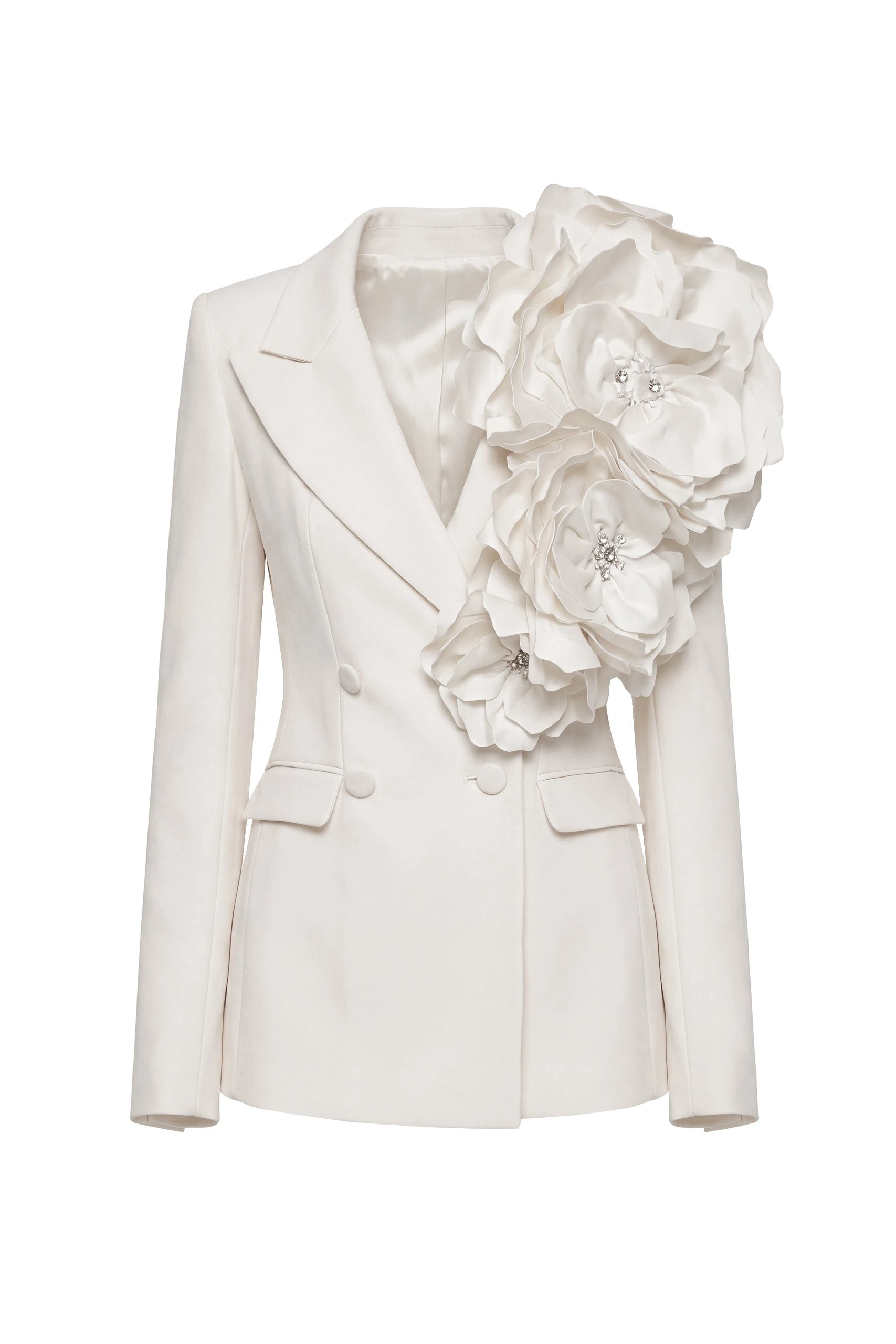Saiid Kobeisy Floral Tailored Jacket in Off White | Dresses | Luxury Shoes Saiid Kobeisy Floral Tailored Jacket in Off White