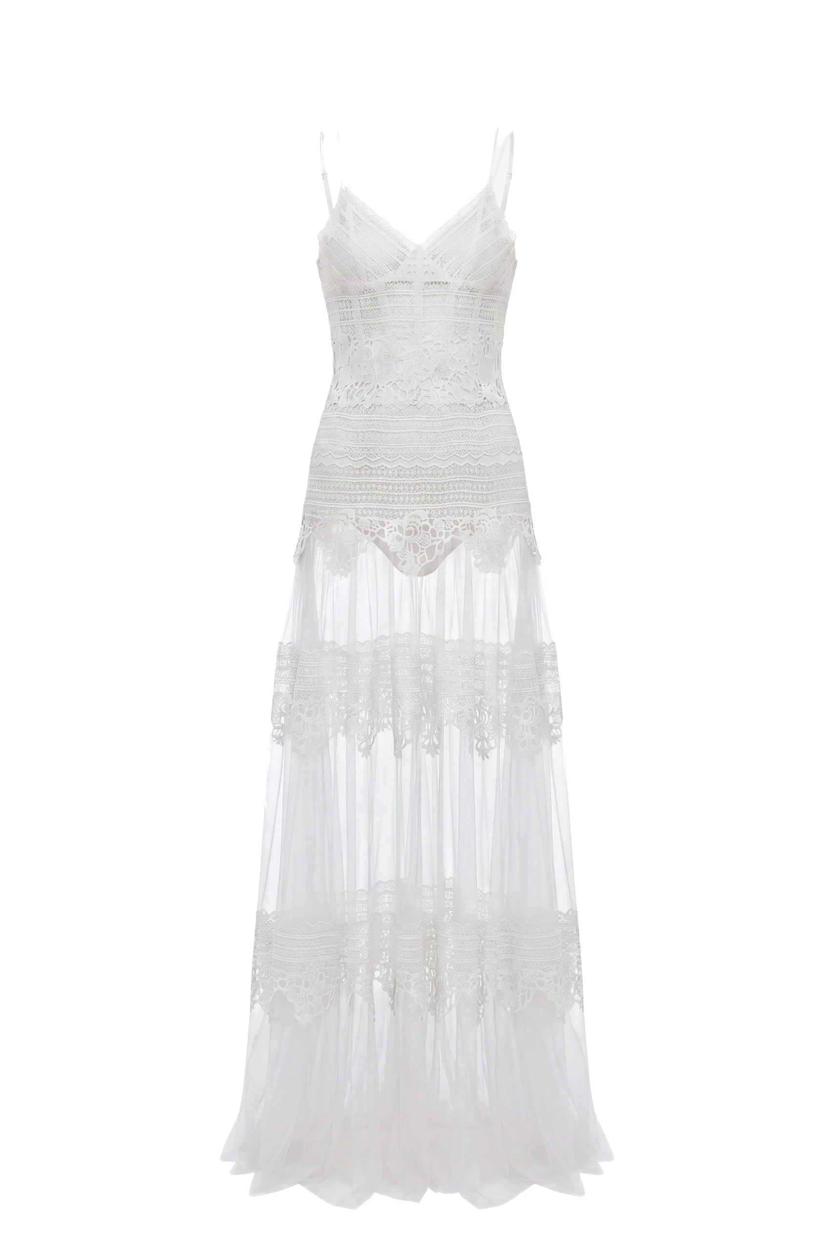 Saiid Kobeisy Lace Long Dress in Off White Saiid Kobeisy Lace Long Dress in Off White, Style 34