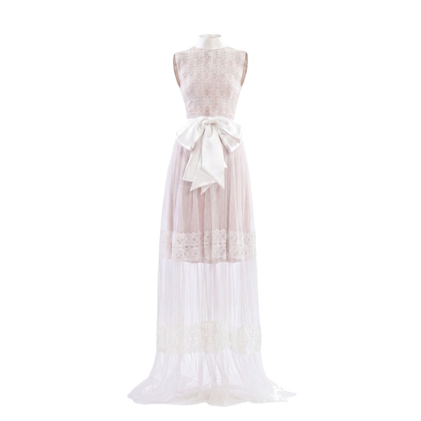 Saiid Kobeisy Lace Long Dress in Off White, Style 35