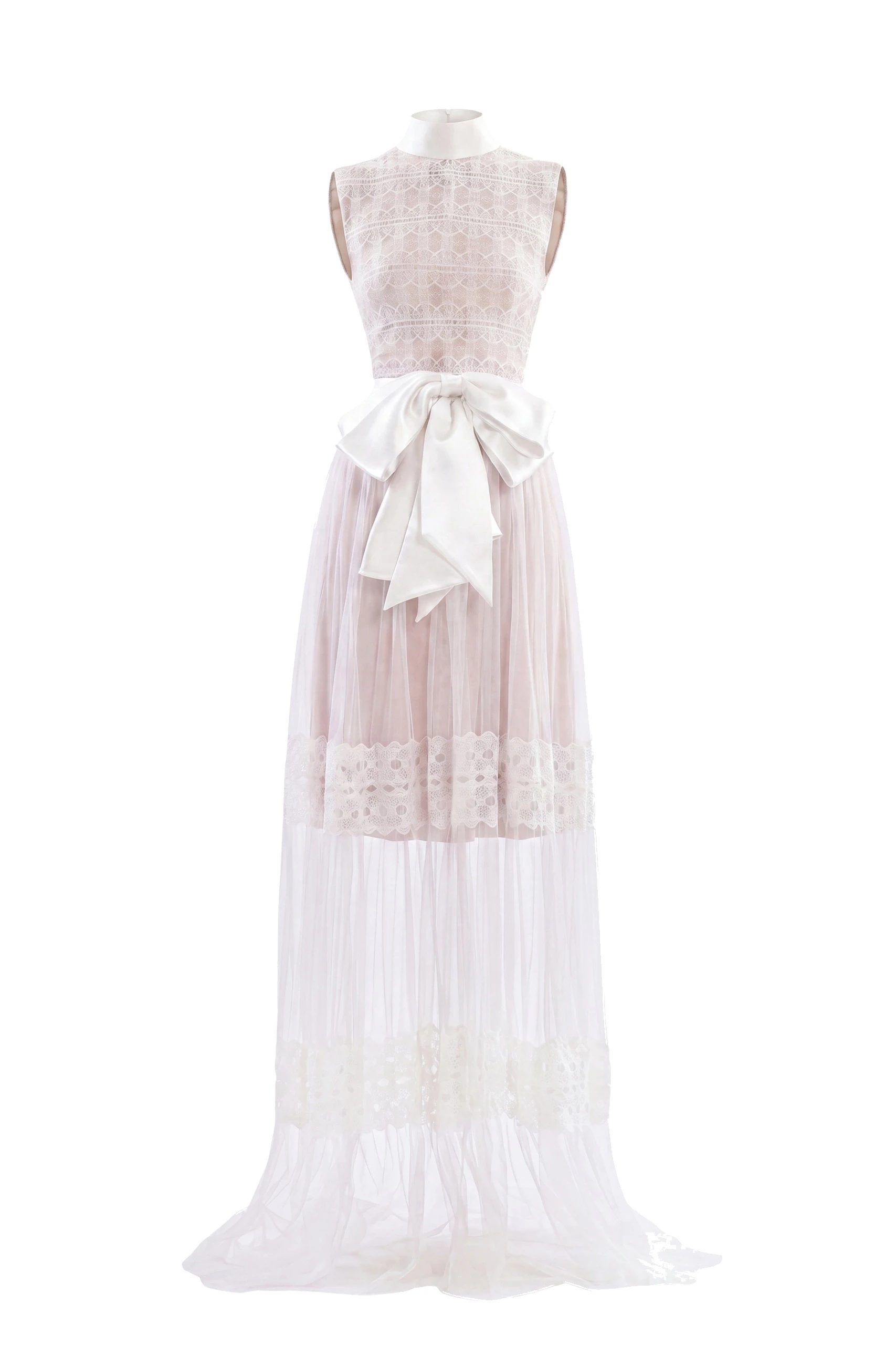 Saiid Kobeisy Lace Long Dress in Off White Saiid Kobeisy Lace Long Dress in Off White, Style 35