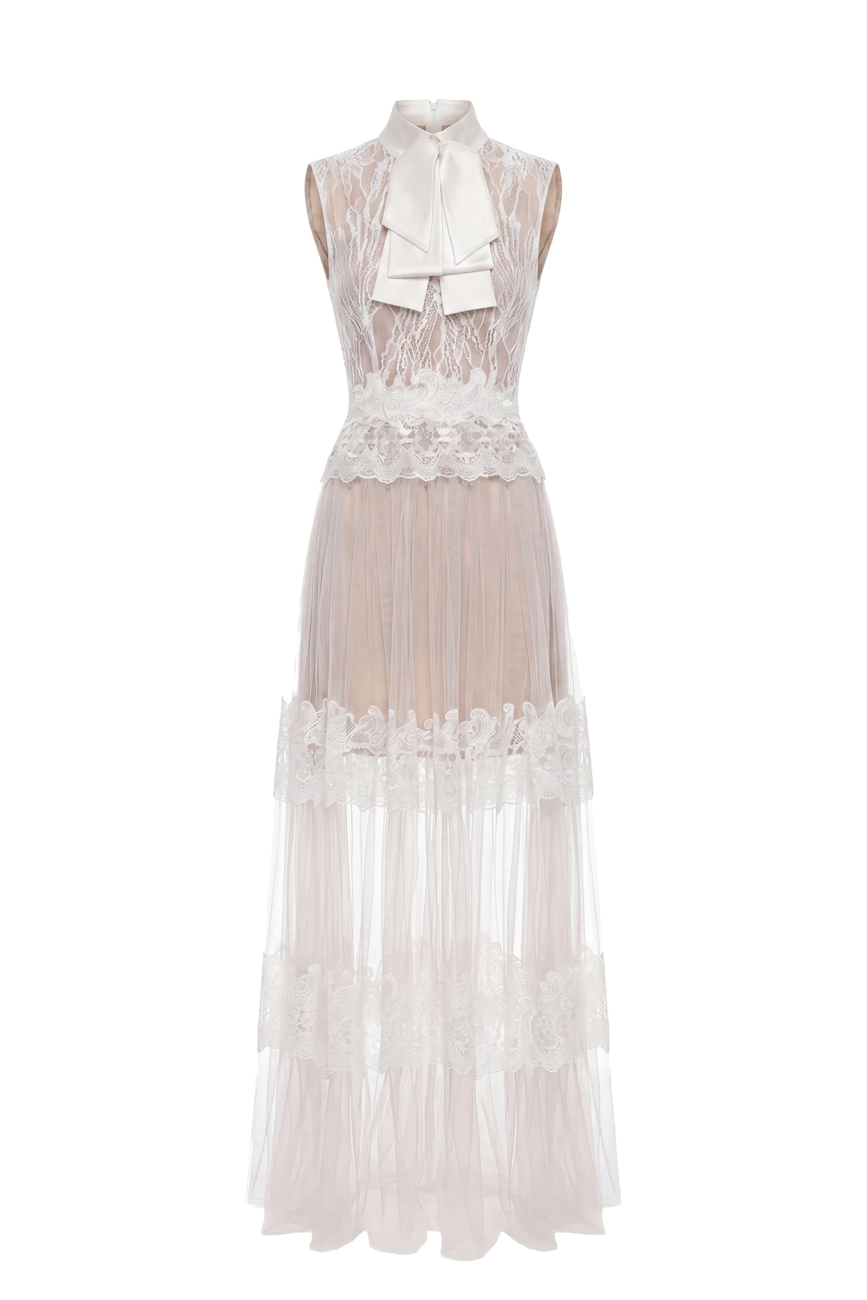 Saiid Kobeisy Lace Long Dress in Off White Saiid Kobeisy Lace Long Dress in Off White, Style 36