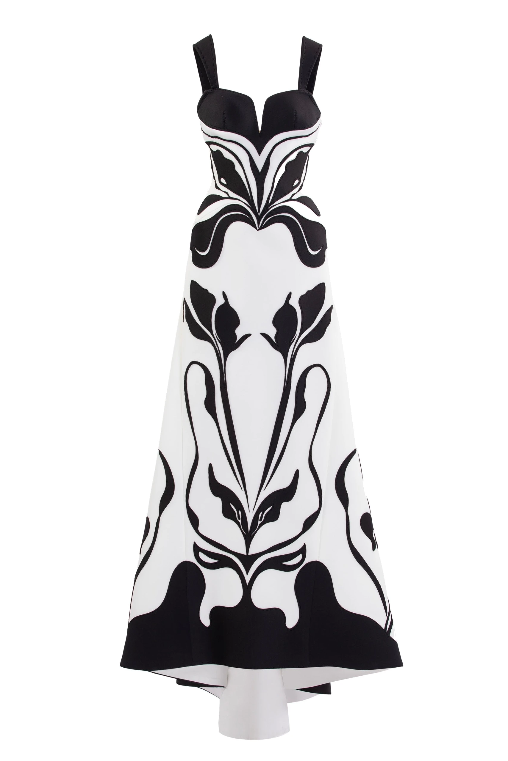 Saiid Kobeisy Laser Cut Scuba Dress in Off White and Jet Black | Dresses | Luxury Shoes Saiid Kobeisy Laser Cut Scuba Dress in Off White and Jet Black