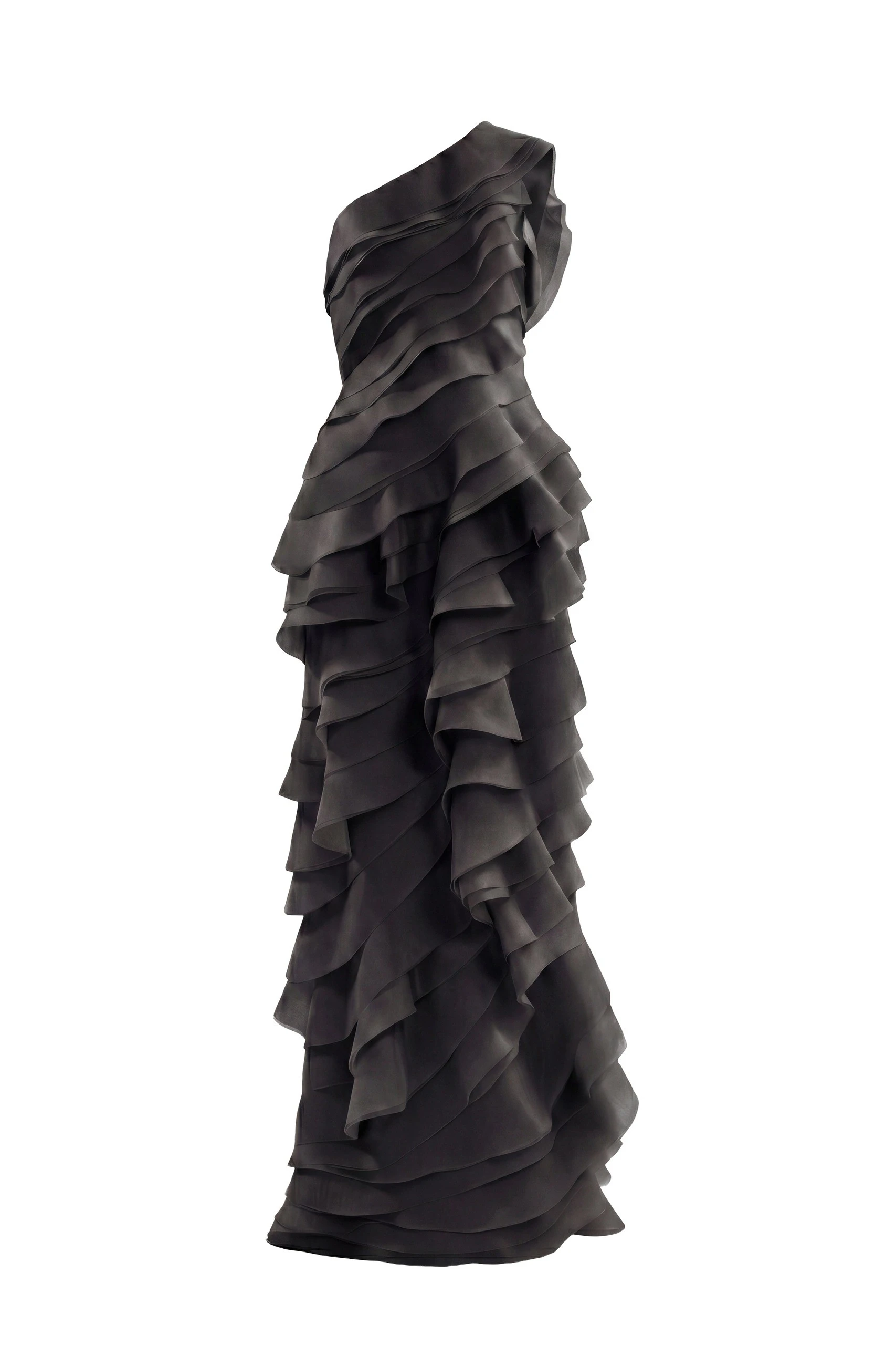 Saiid Kobeisy Layered Organza Dress in Jet Black | Dresses | Luxury Shoes Saiid Kobeisy Layered Organza Dress in Jet Black