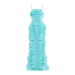 Saiid Kobeisy Layered Organza Long Dress in Aqua Sky