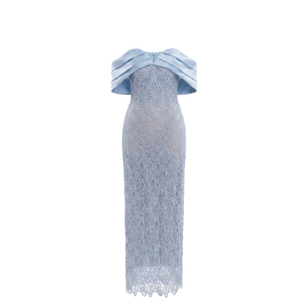 Saiid Kobeisy Midi Guipure Dress in Antigua Sand