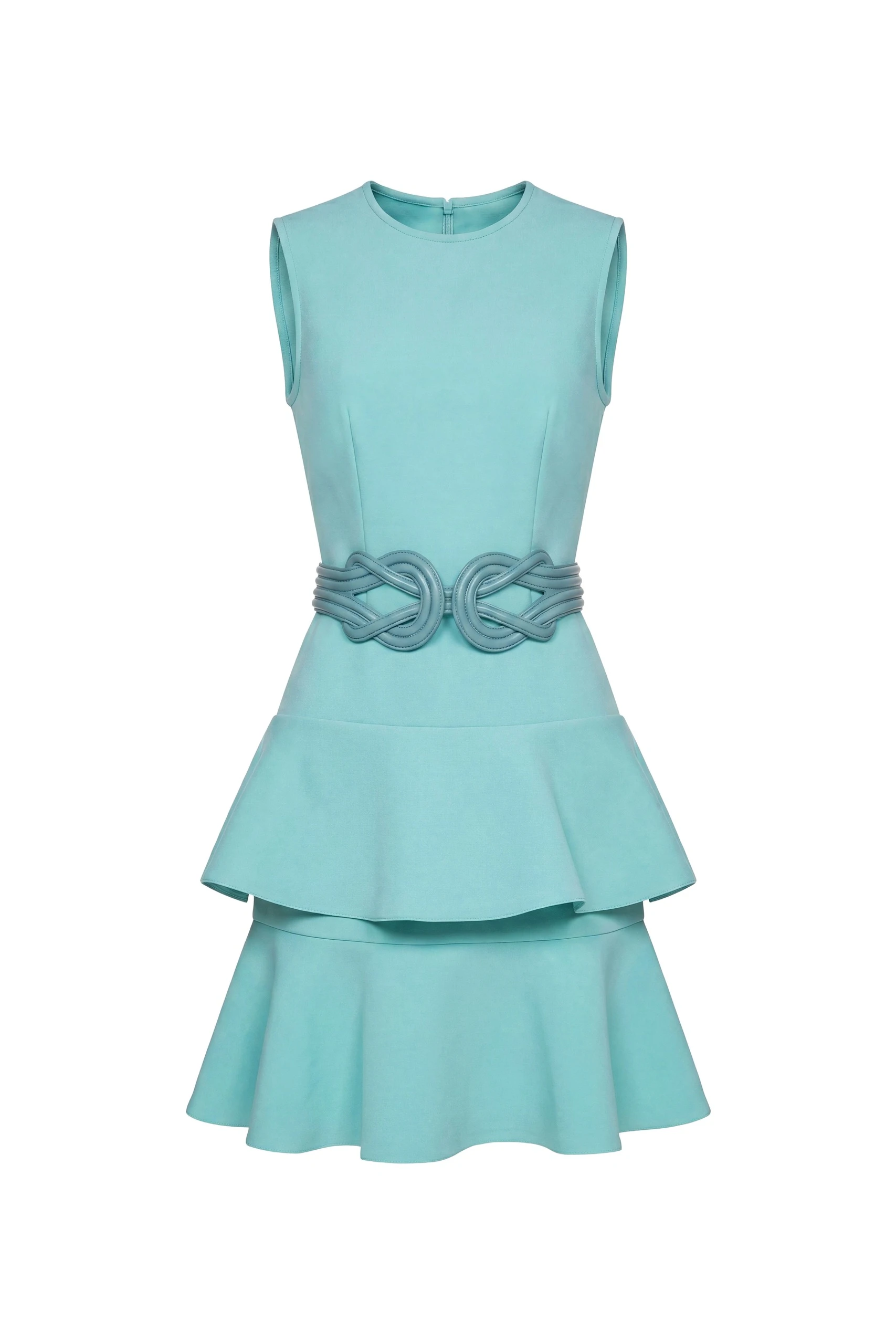Saiid Kobeisy Midi Ruffled Dress in Aqua Sky | Dresses | Luxury Shoes Saiid Kobeisy Midi Ruffled Dress in Aqua Sky