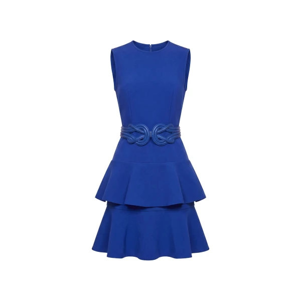 Midi Ruffled Dress in Blue