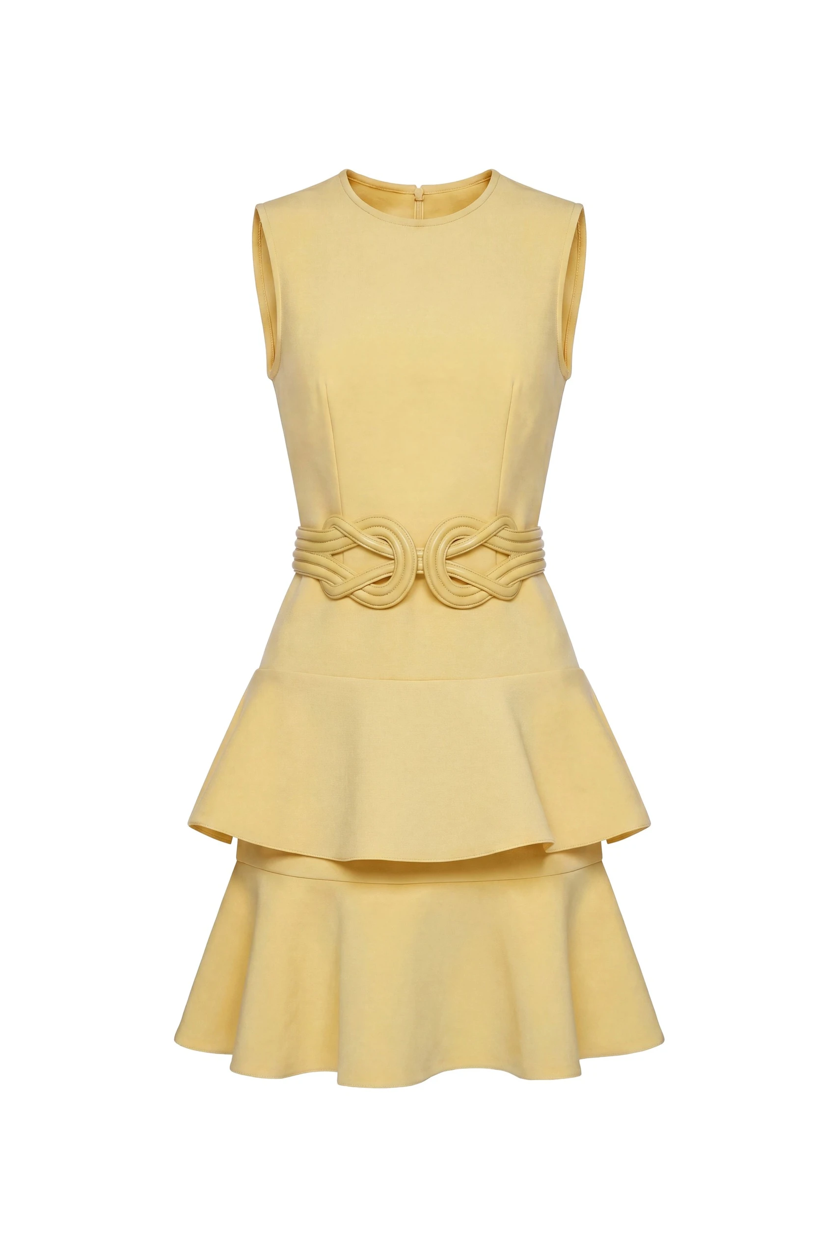 Saiid Kobeisy Midi Ruffled Dress in Yellow Pear | Dresses | Luxury Shoes Saiid Kobeisy Midi Ruffled Dress in Yellow Pear