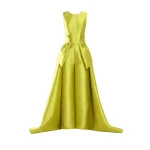 Saiid Kobeisy Mikado Classic Jumpsuit with Detachable Overskirt in Lime Green