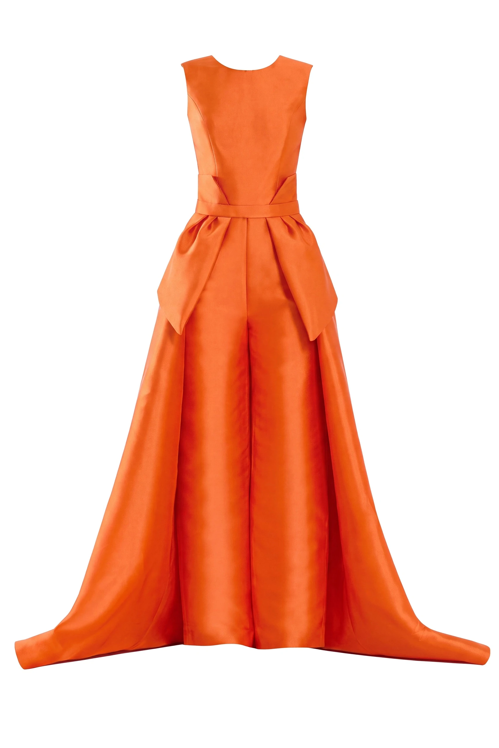 Saiid Kobeisy Mikado Classic Jumpsuit with Detachable Overskirt in Orange | Jumpsuit | Luxury Shoes Saiid Kobeisy Mikado Classic Jumpsuit with Detachable Overskirt in Orange