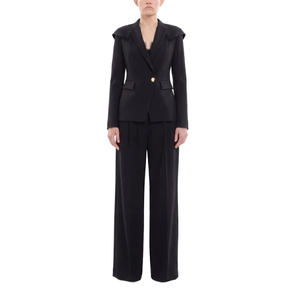 Saiid Kobeisy Pleated Pants in Jet Black, view 2