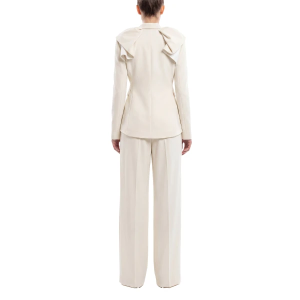 Saiid Kobeisy Ruffled Tailored Jacket in Ivory, view 4