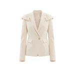 Saiid Kobeisy Ruffled Tailored Jacket in Ivory