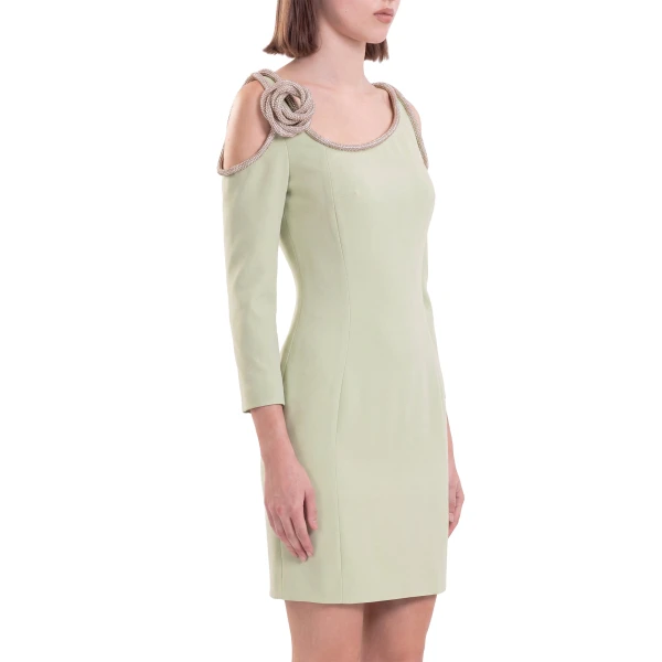 Saiid Kobeisy Short Dress with Crystal Embellishment in Reed, view 3
