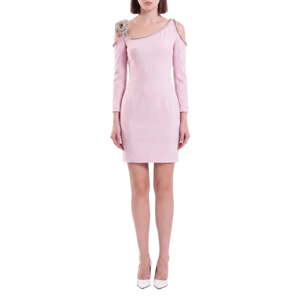 Saiid Kobeisy Short Dress with Crystal Embellishment in Salsa Rosa, view 2