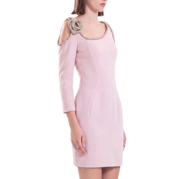 Saiid Kobeisy Short Dress with Crystal Embellishment in Salsa Rosa, view 3