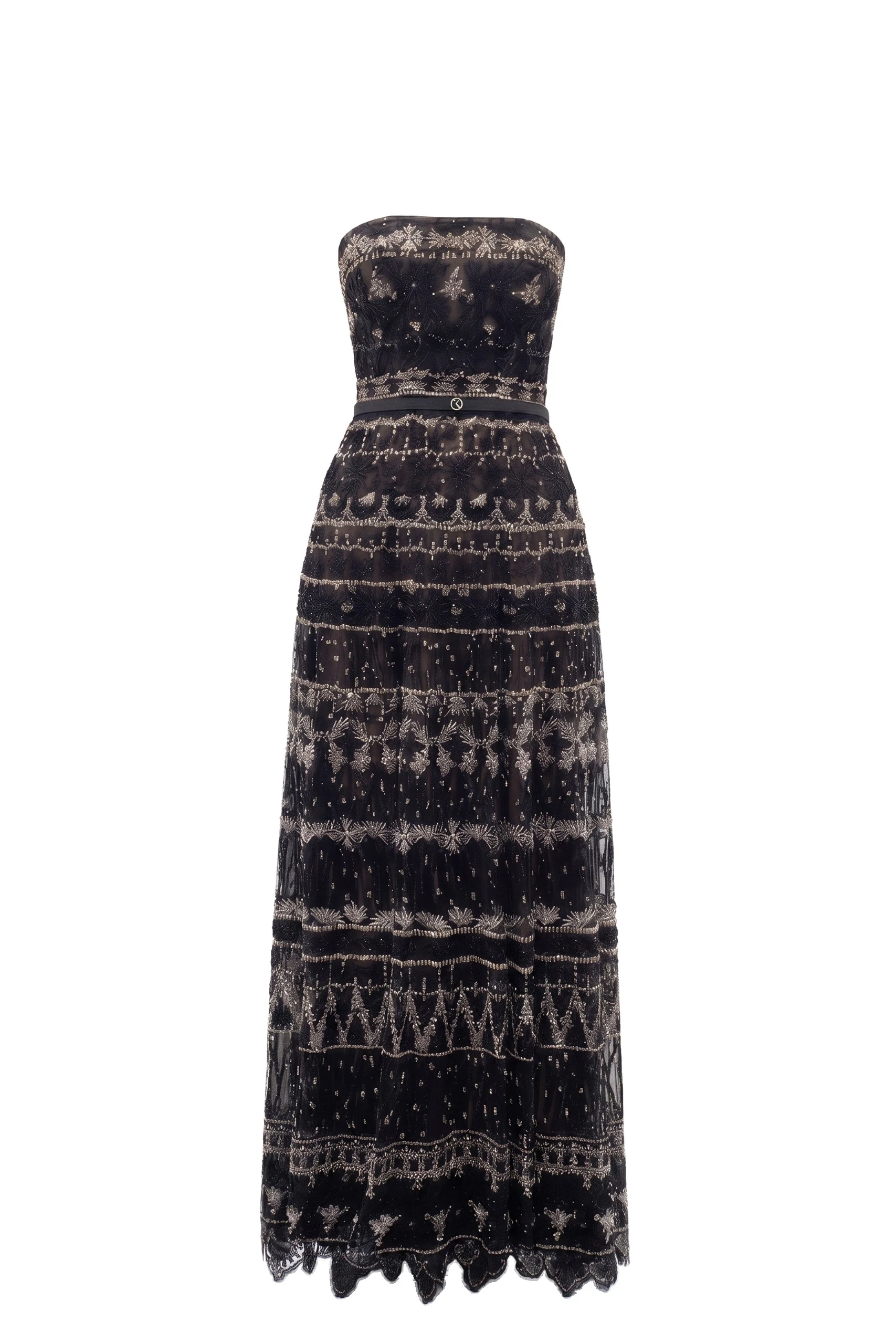 Saiid Kobeisy Strapless Beaded Tulle Dress in Jet Black | Dresses | Luxury Shoes Saiid Kobeisy Strapless Beaded Tulle Dress in Jet Black
