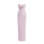 Saiid Kobeisy Strapless Dress with Crystal Embellishment in Reed
