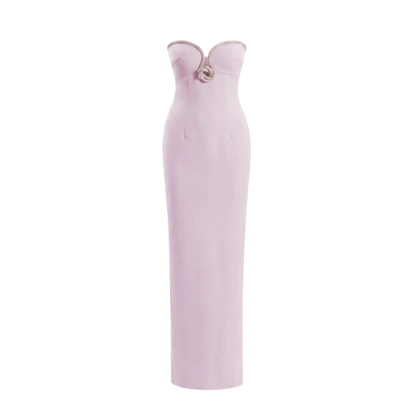 Strapless Dress with Crystal Embellishment in Reed
