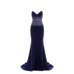 Saiid Kobeisy Strapless Dress with Embroidered Detailing in Marlin