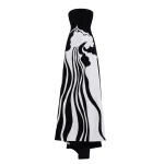 Saiid Kobeisy Strapless Embroidered Crepe Dress in Jet Black and Off White