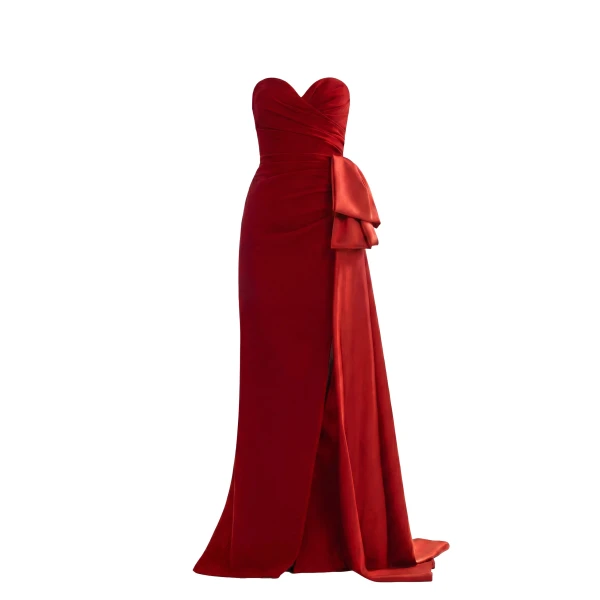 Strapless Long Dress in Space Cherry
