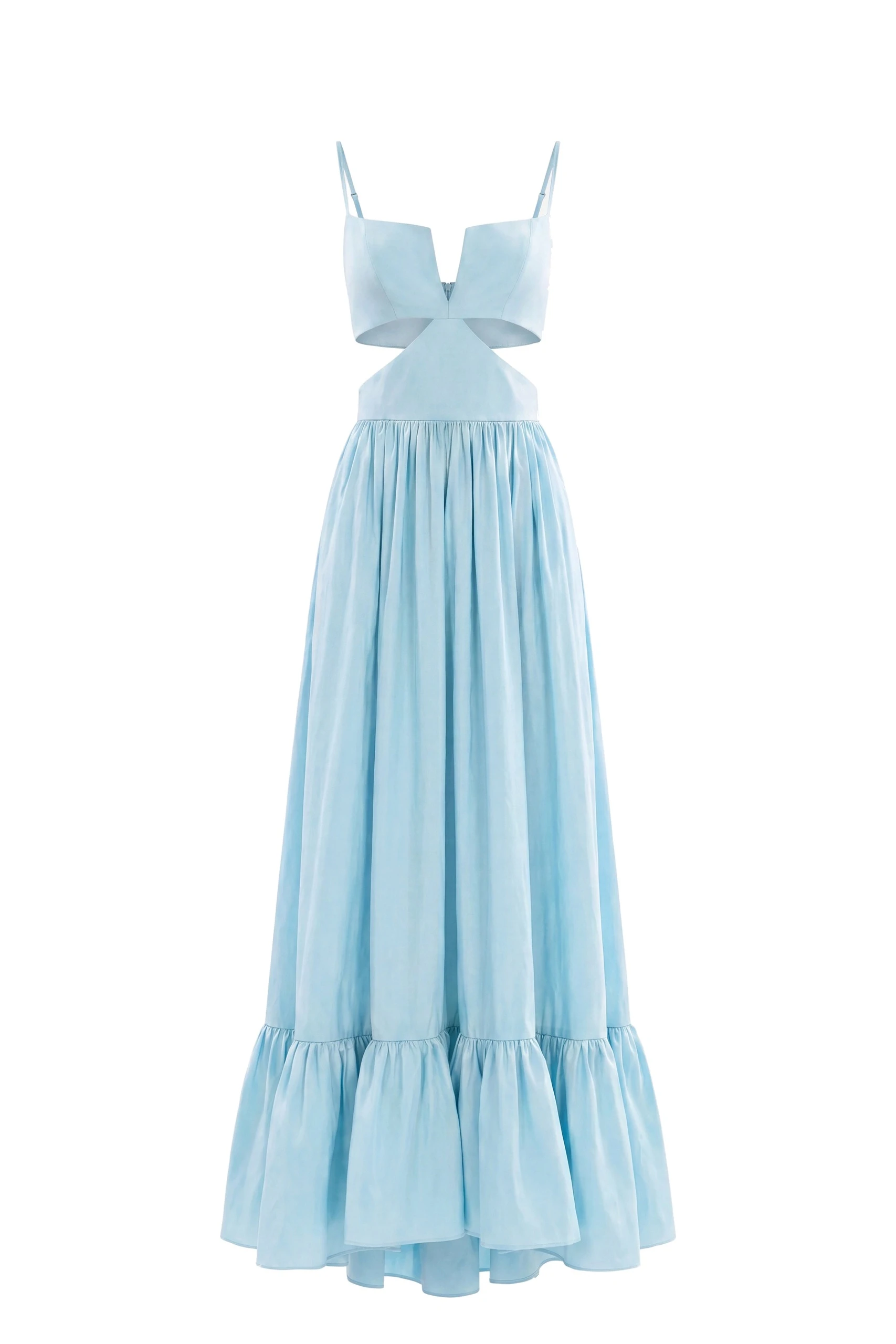 Saiid Kobeisy Taffeta Midi Dress in Aqua Sky | Dresses | Luxury Shoes Saiid Kobeisy Taffeta Midi Dress in Aqua Sky