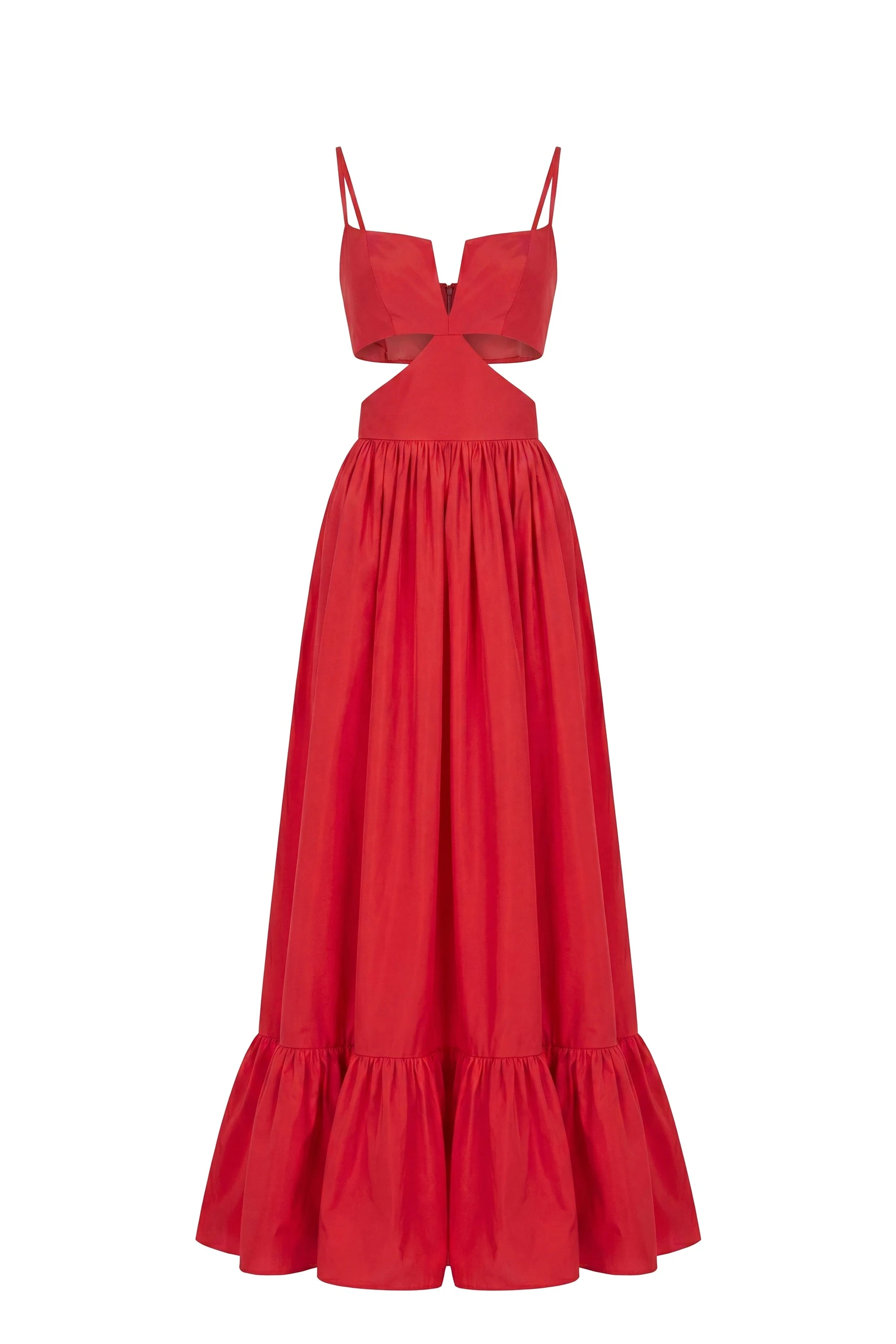 Saiid Kobeisy Taffeta Midi Dress in Space Cherry | Dresses | Luxury Shoes Saiid Kobeisy Taffeta Midi Dress in Space Cherry