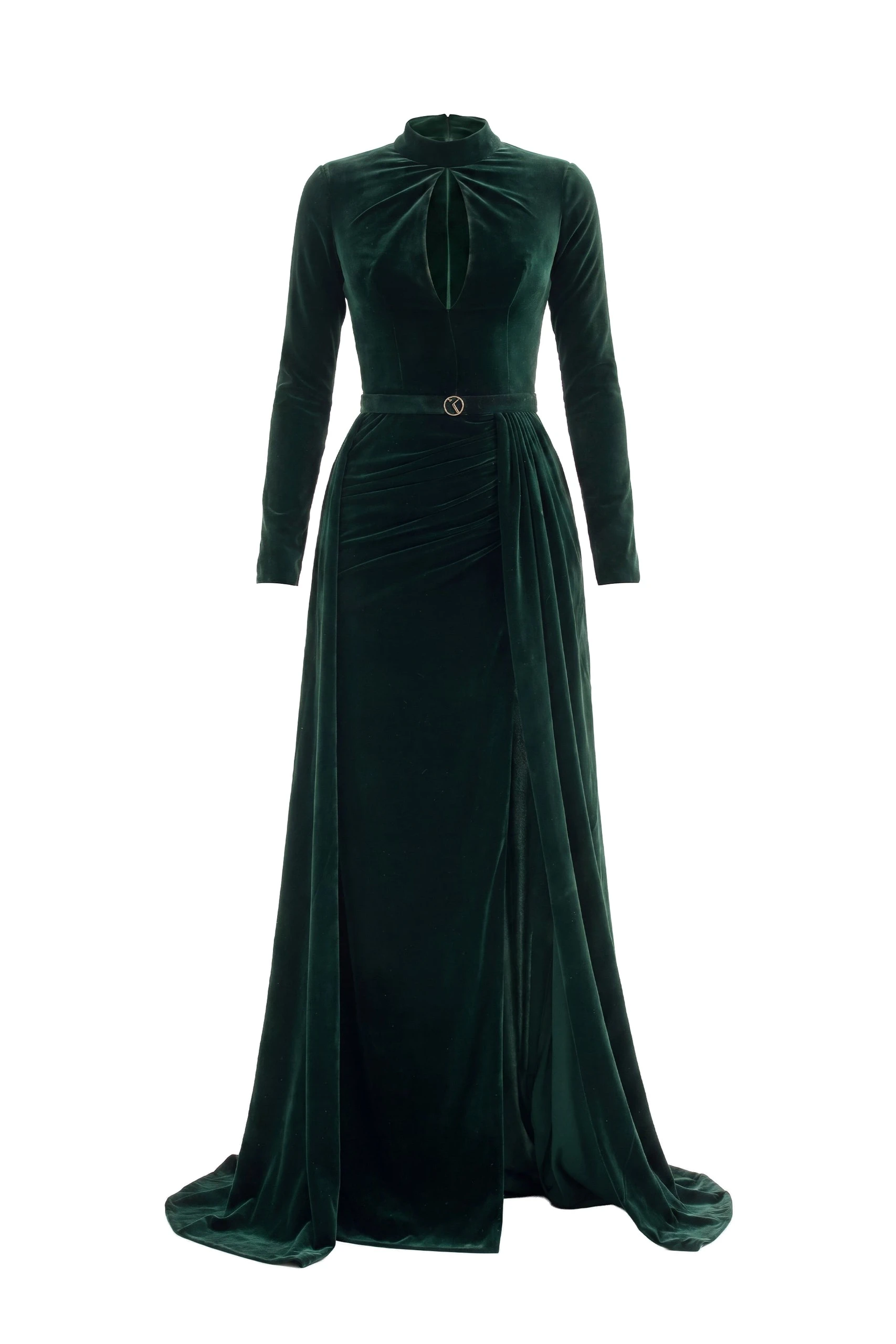 Saiid Kobeisy Velvet Long Dress in Green Saiid Kobeisy Velvet Long Dress in Green, Style 31