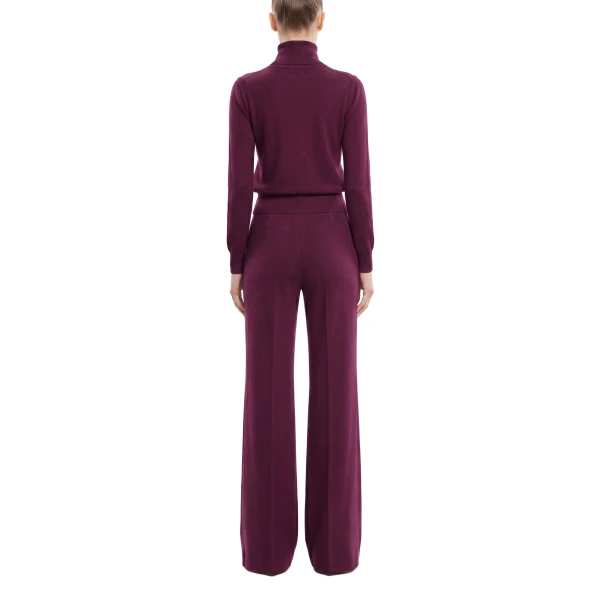 Saiid Kobeisy Wool Bow Blouse in Italian Plum, view 4