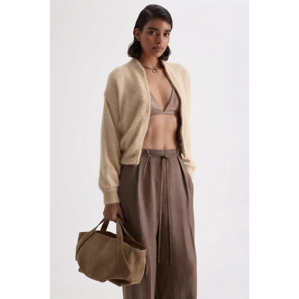Brushed Cotton Crew Bomber