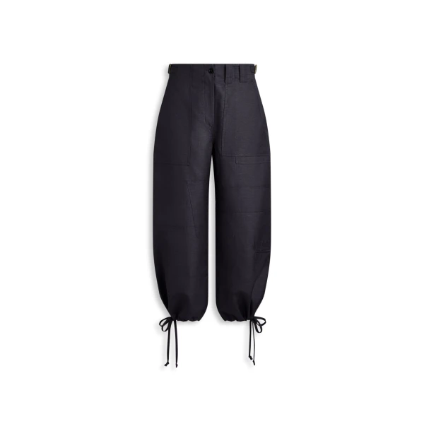 Cargo Cropped Trouser in Black