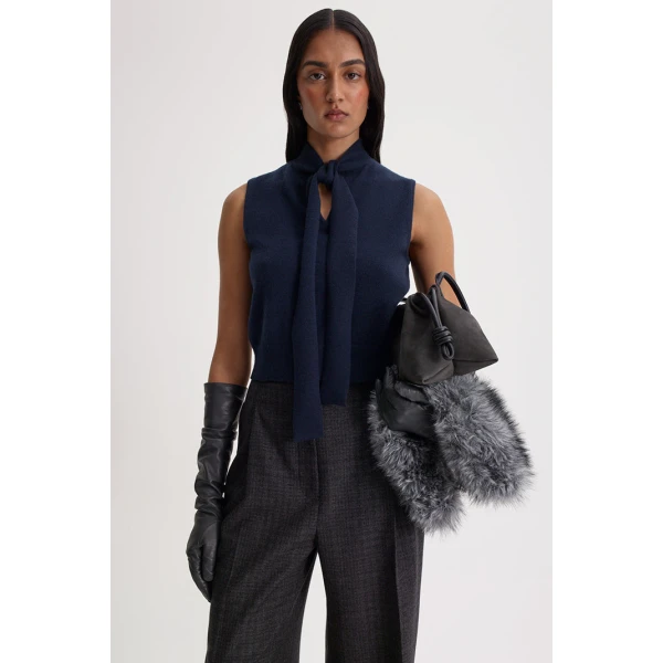 Cashmere Tie Sleeveless Tank