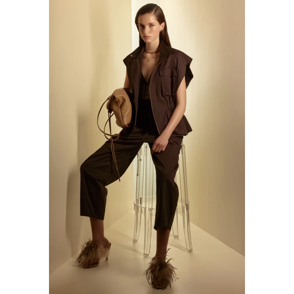 Cotton Sateen Cargo Jacket