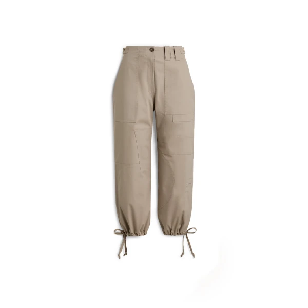 Cotton Sateen Cropped Cargo in Trench