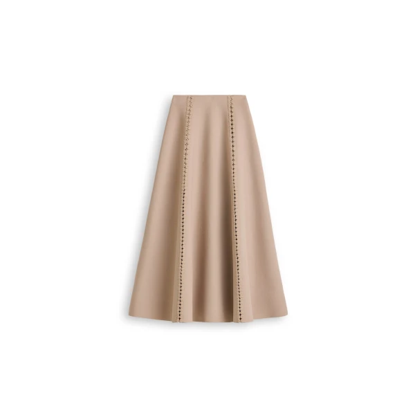 Crepe Knit Crochet Skirt in Oat
