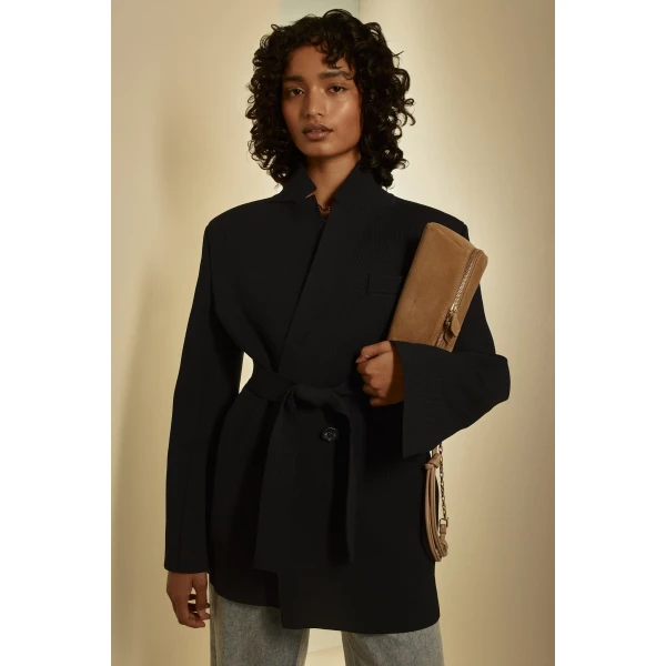 Crepe Knit Relaxed Jacket