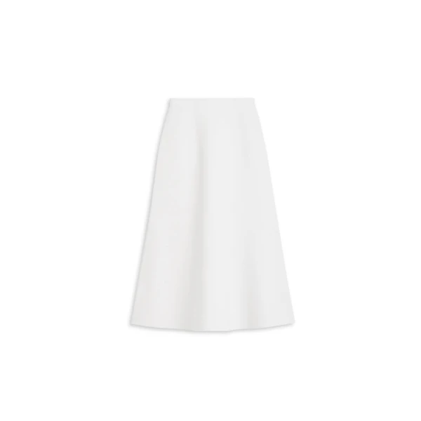 Crepe Knit Soft Hem Skirt in White