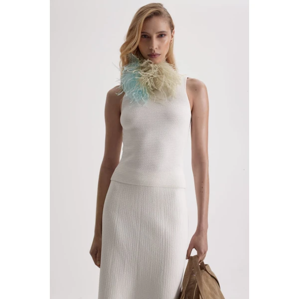 Crepe Knit Tweed Singlet