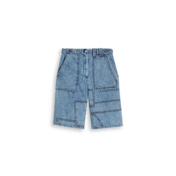 Denim Cargo Short in Snow Wash