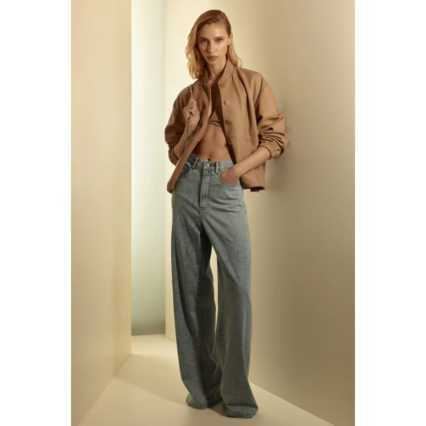 Denim Drape Leg Jean