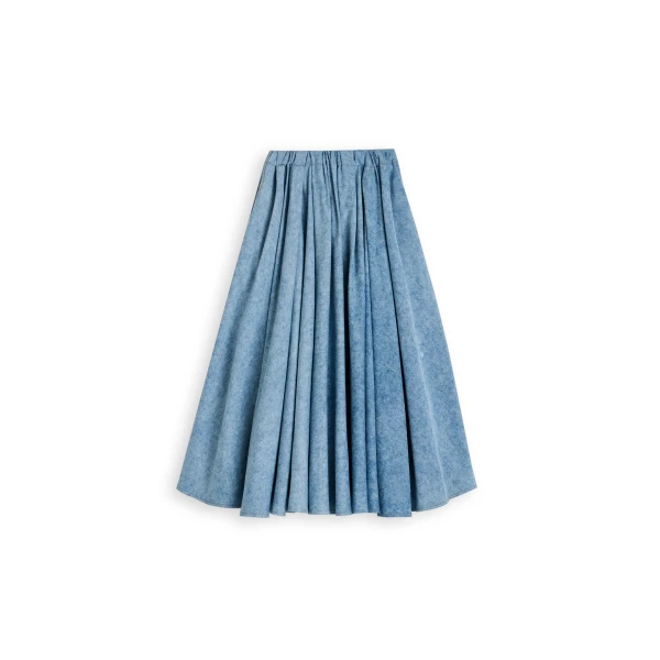 Denim Soft Waist Skirt in Snow Wash