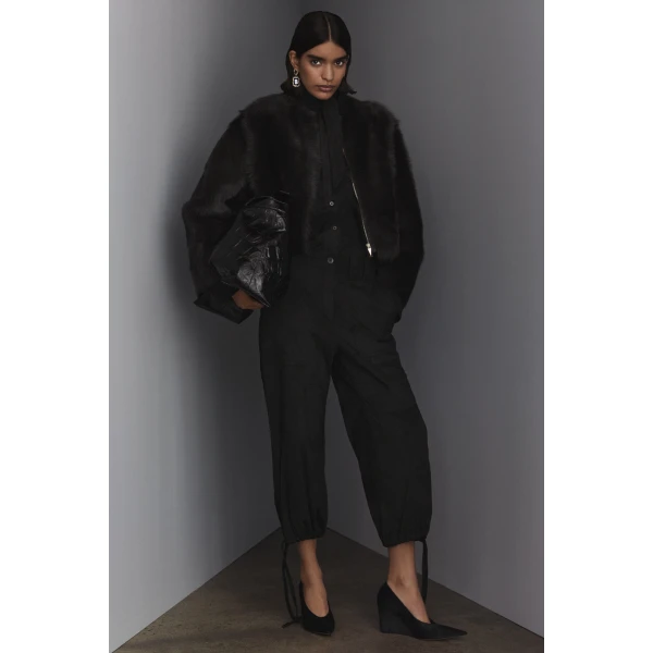 Faux-Suede Crop Cargo